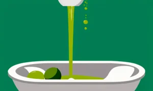 En vask med en kalk-saft-baseret drænrenser hældes i rørene.