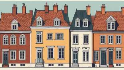 Gamle hjem i Danmark med arkitektoniske stilarter fra 1800-tallet til 1930'erne.