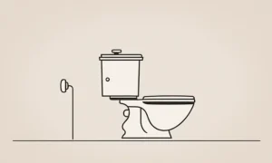 En gammel toiletskål omgivet af historiske artefakter af Danmarks fortid.