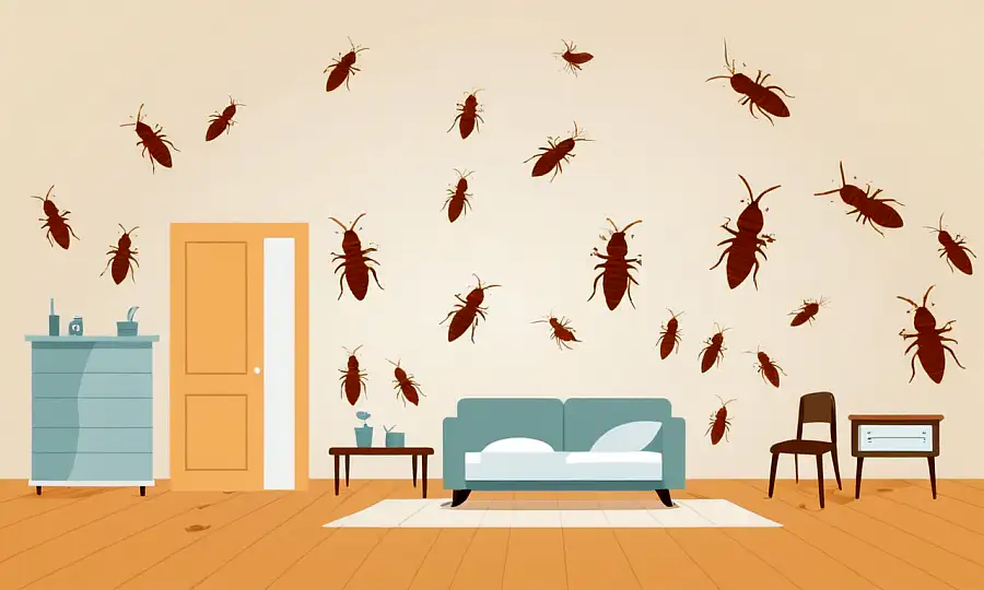 Billede af en termitter infestation i et hus med mulige årsager og forebyggelse tips.