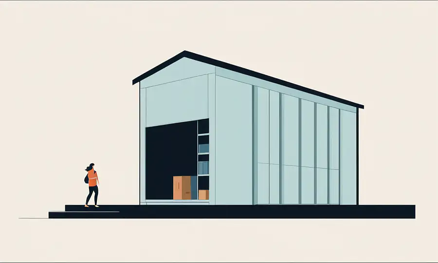 Et moderne garage design koncept med minimalistisk arkitektur.