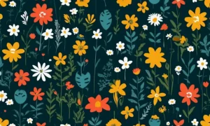 En illustration viser forskellige typer af sjældne eller usædvanlige blomster arrangeret i en have indstilling.