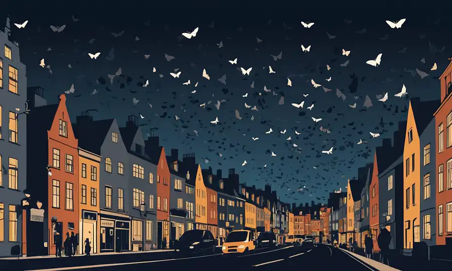 Billede af en sværm af moths
