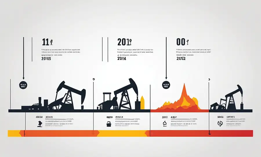 Infografik visualisere udviklingen af oliepriser over tid.