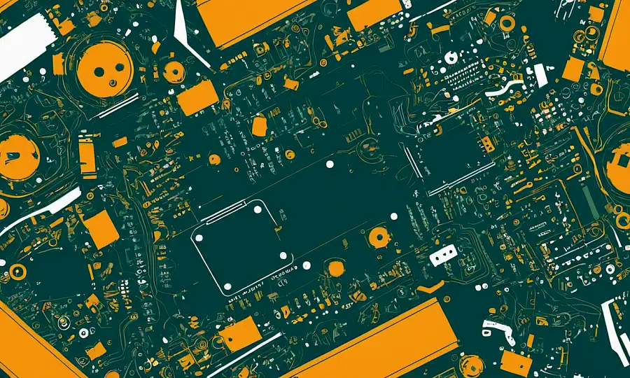 En illustration af et elektrisk komponent bræt der forårsager en kaotisk husstand scene at blive ryddet ud.