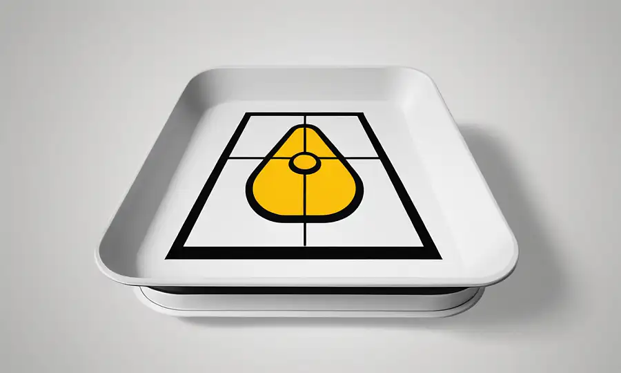 En grafisk illustration af et stråling symbol med alarmerende høje radonniveauer i et dansk hjem.