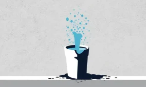 Mortar blandet med vand anvendes til en væg eller beton struktur.